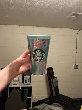 Starbucks Iridescent Aqua & Pink Travel Cup